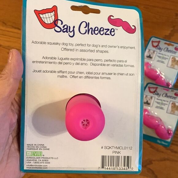 Say Cheeze squeaky dog toy - Pink (bundle & save) - Picture 3 of 6